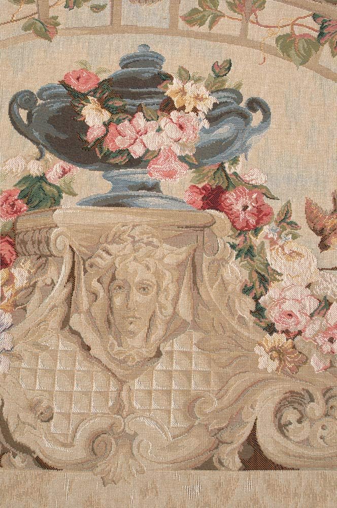 Charlotte Home Furnishings Inc. Beauvais III With Border French Tapestry Wall Hanging, 58 X 44 Inch, Viscose Cotton And Polyester Blend Wall Art, Perfect For Home Decor And Wall Decor
