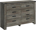 Signature Design by Ashley Frandern Casual Rustic Dresser with 6 Smooth-Gliding Drawers, Meets ASTM International Safety Standards, Wood and Decorative Laminate, Gray