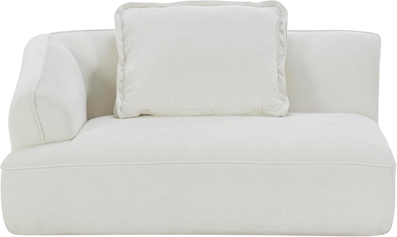 Christopher Knight Home Zacha 121' Modular L-Shape Sofa Couch with Chaise Lounge, Modern Boneless Sofa for Living Room, Fabric Upholstered Cloud Couch with Deep Seat, Milky White