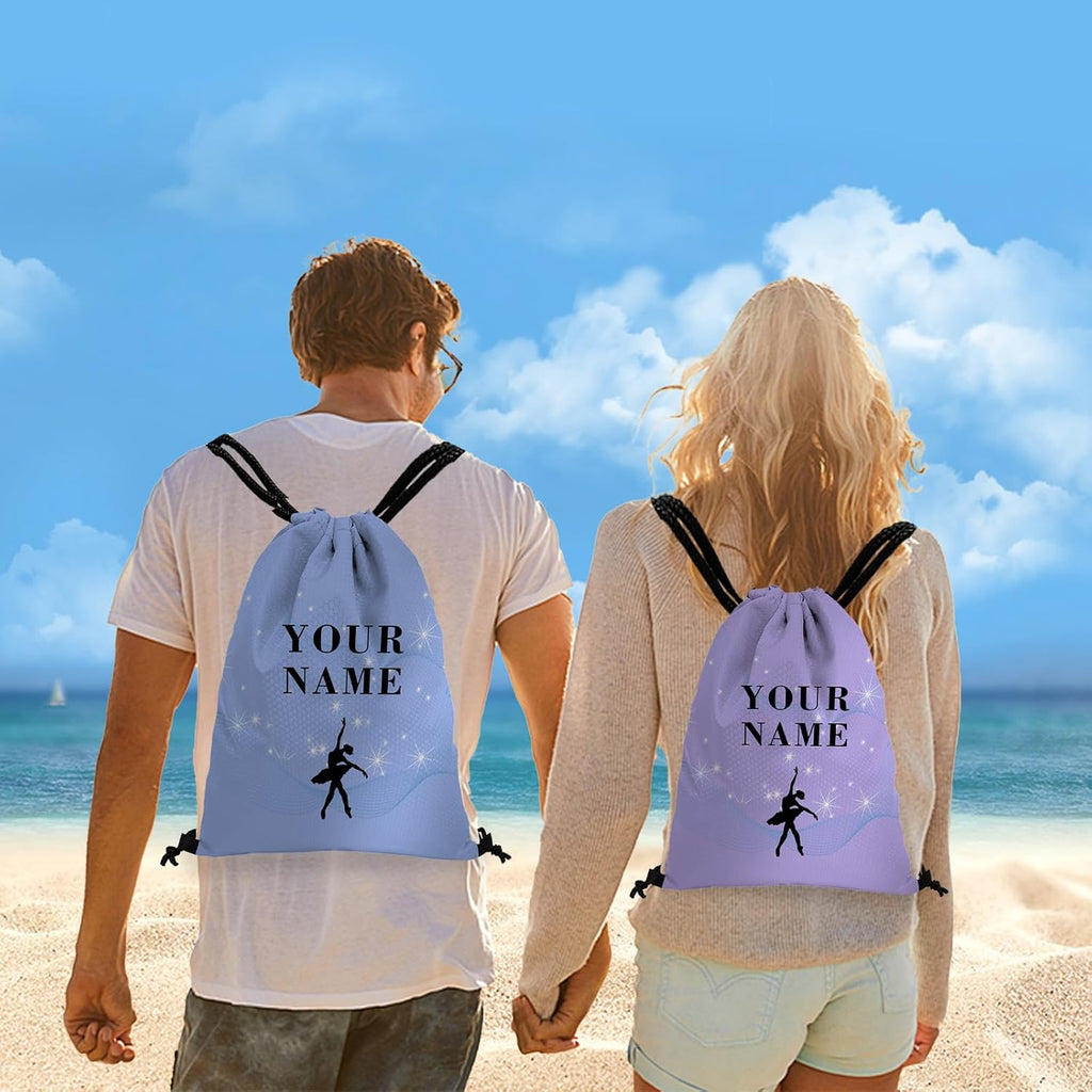 Custom Drawstring Backpack with Name Personalized Bulk Soccer Beach Draw String Bags for Small Business Swim Sport Camping Vacation Travel Gym Men Women-20 PCS