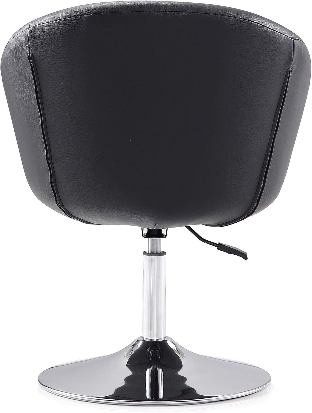 Manhattan Comfort Hopper Adjustable Swivel Accent Chair with 360° Turn, Upholstered Seat, Polished Chrome Base, Modern Bowl Design for Home Office and Living Room, Black