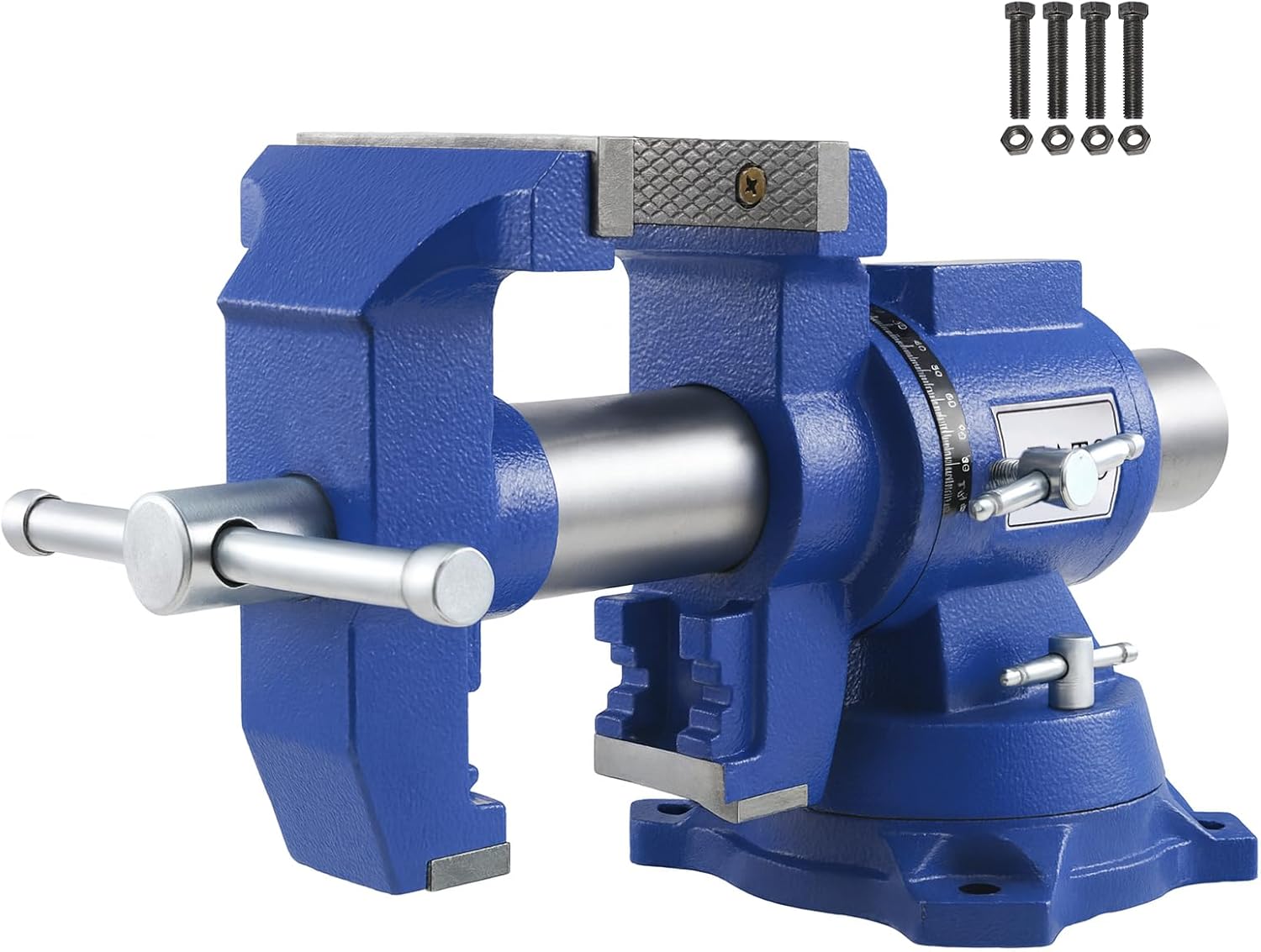 FATO 5 Inch Bench Vise Heavy Duty – Ductile Iron Workbench Vise with 360° Swivel Base & Anvil, 8800 Lbs Clamping Force, 4.92' Jaw Width, 3.94' Opening, for Woodworking, Metalworking, Garage DIY, Blue