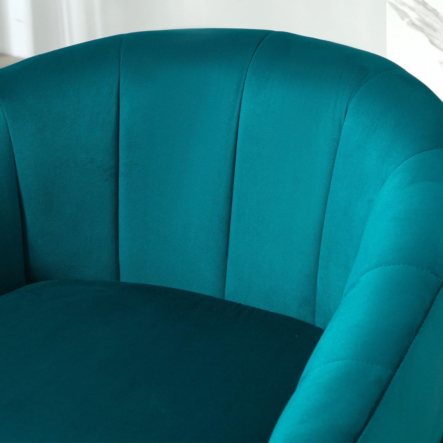 Container Furniture Direct Velvet Modern Accent Armchair - Luxury Gold Frame | Versatile Seating for Living Room, Bedroom, Office, Greenish Blue