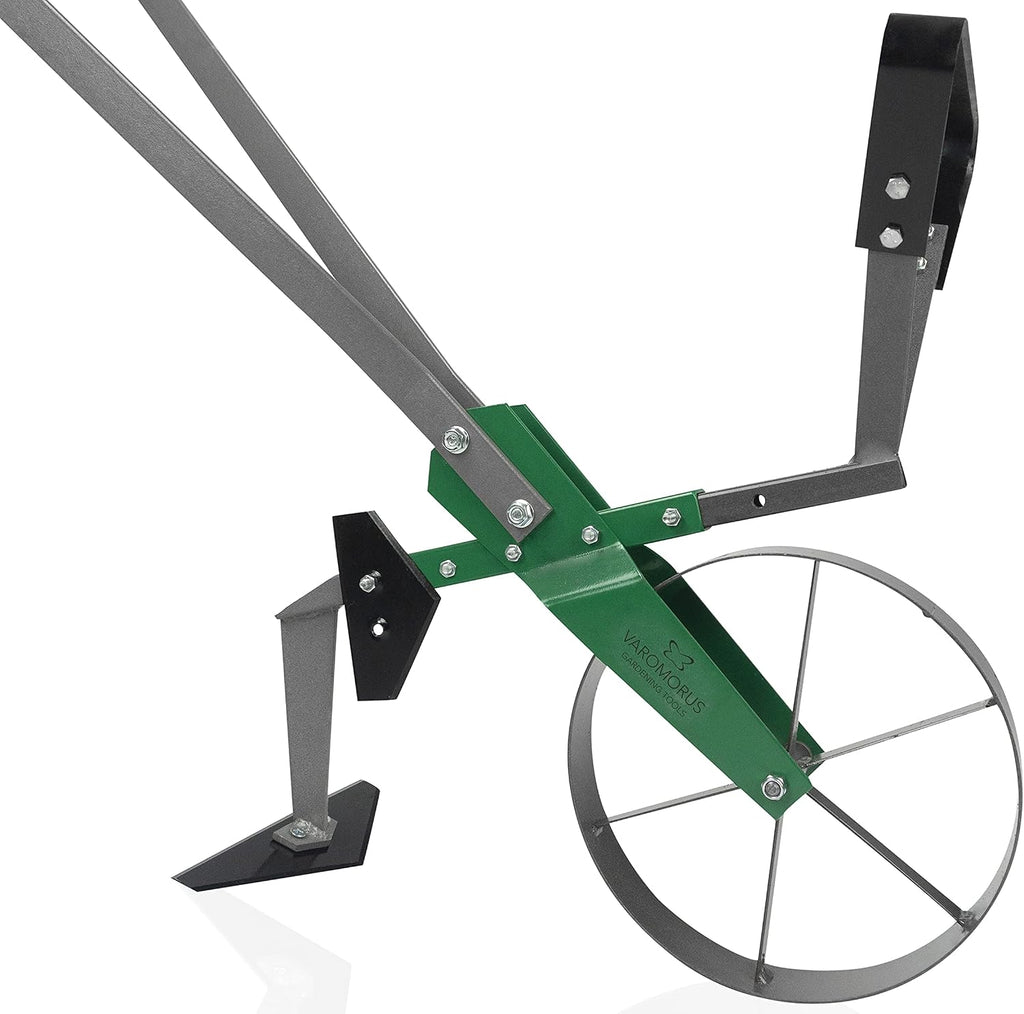 Varomorus High Wheel Cultivator, Self Cleaning Steel Single Wheel Hoe, Modular Plow Garden Tool for Gardening