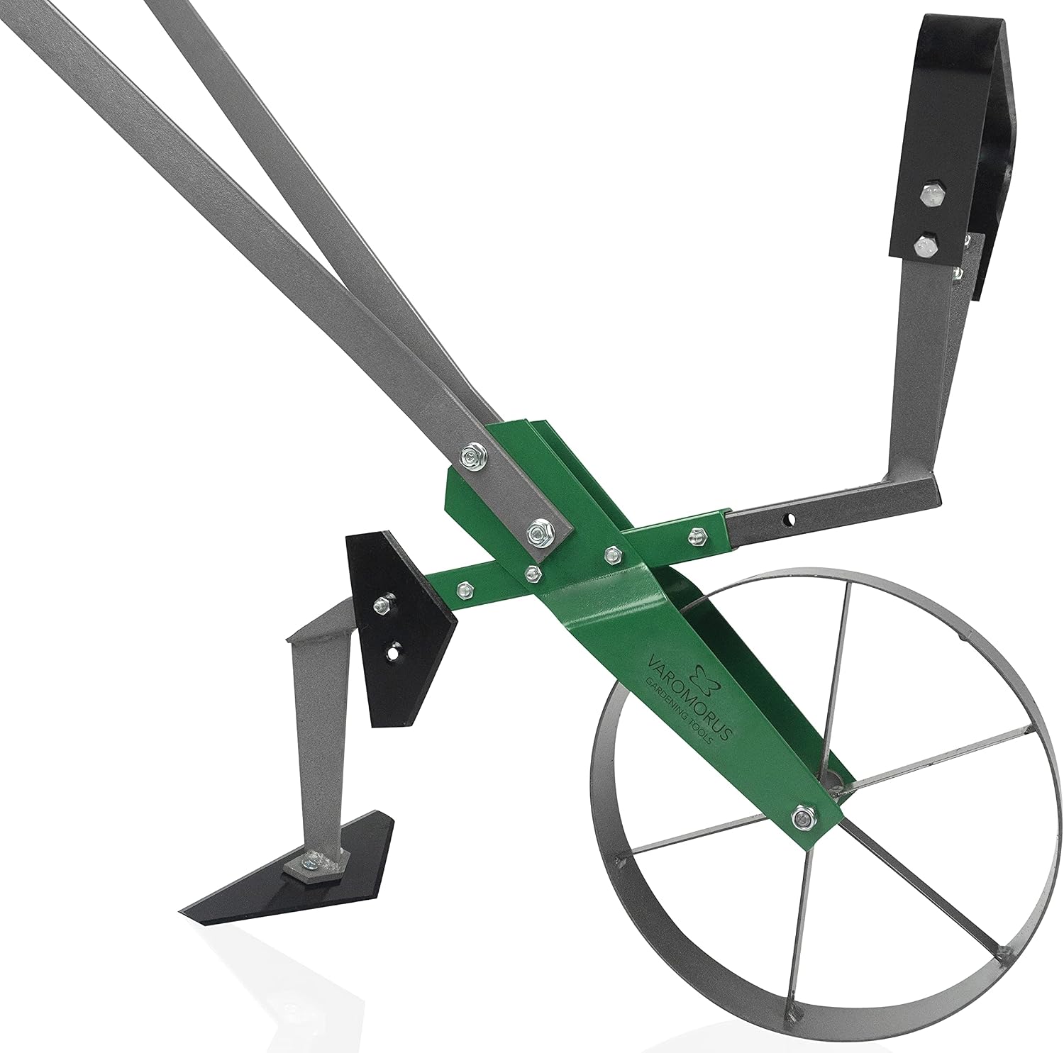 Varomorus High Wheel Cultivator, Self Cleaning Steel Single Wheel Hoe, Modular Plow Garden Tool for Gardening