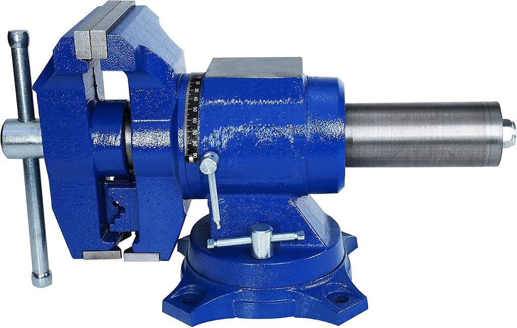 Rolin Vise 5 Inch Multi-Function Vises With Anvil Blue Bench Vise Heavy Duty Tools 360 Degree Swivel Base