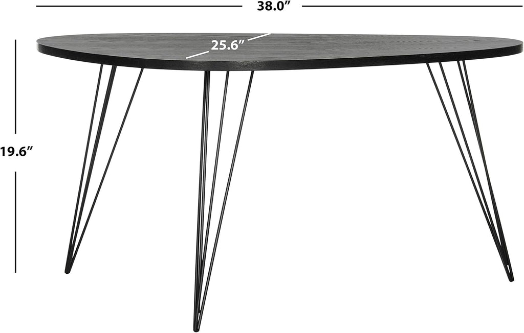 Safavieh Home Collection Rocco Retro Mid-Century Black Wood Coffee Table
