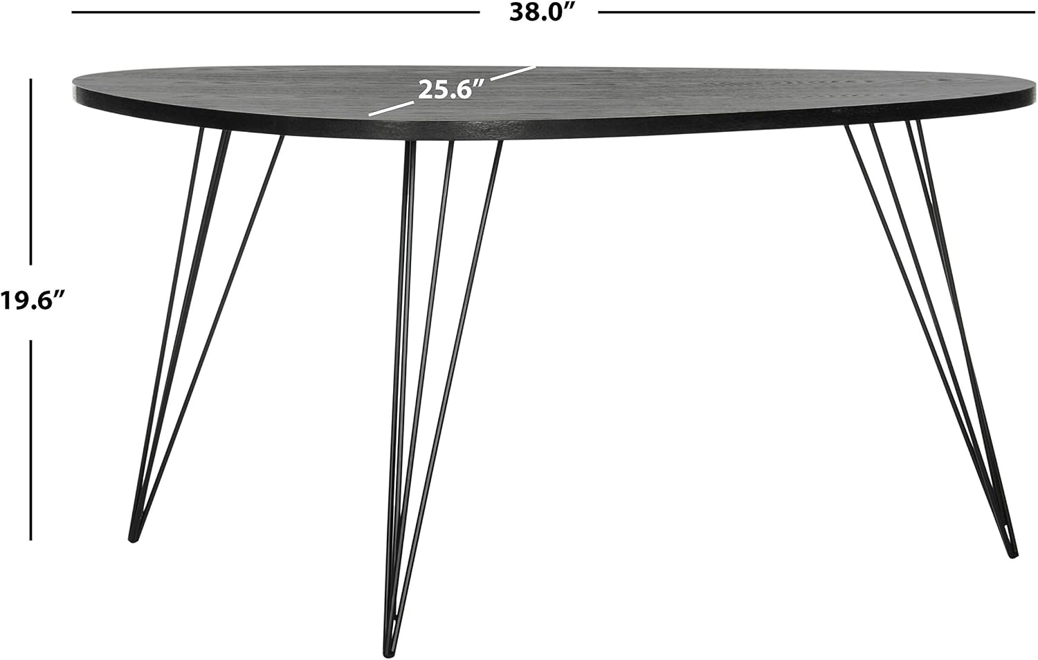 Safavieh Home Collection Rocco Retro Mid-Century Black Wood Coffee Table