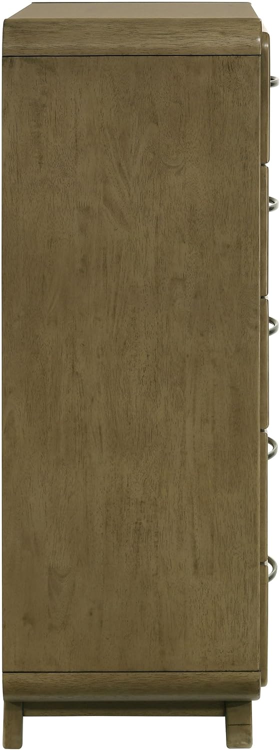 Coaster Home Furnishings - Amsbury - Wood - 5-Drawer Chest with Matte Nickel Hardware, Metal Glides and Curved Handles - Transitional - Bedroom - Nutmeg - 224275