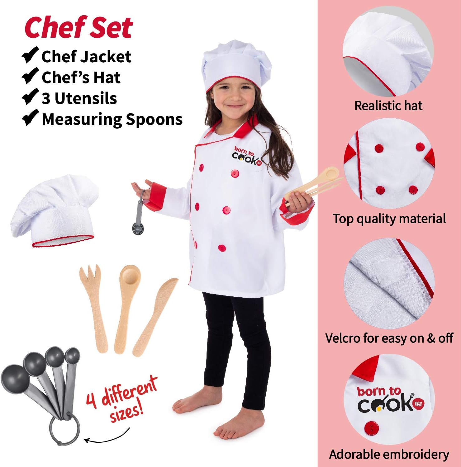 Born Toys 3-in-1 and 6-in-1 Kids' Dress Up & Pretend Play - Kids Costumes for Boys & Girls Ages 3-7 Washable Toddler Dress up Clothes w/Storage Box