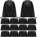 Shappy Drawstring Backpack Bulk Sports Gym Cinch Bag Polyester String Bag for Men Women(Black,200 Pcs)