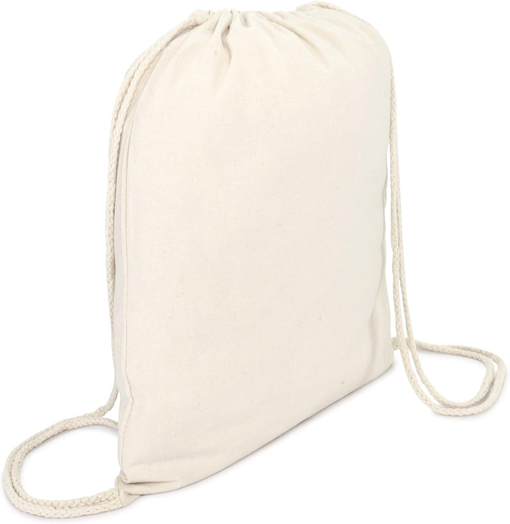 DALIX Cotton Drawstring Backpack Laundry Bags Bulk 50 Pack Mens Womens Natural