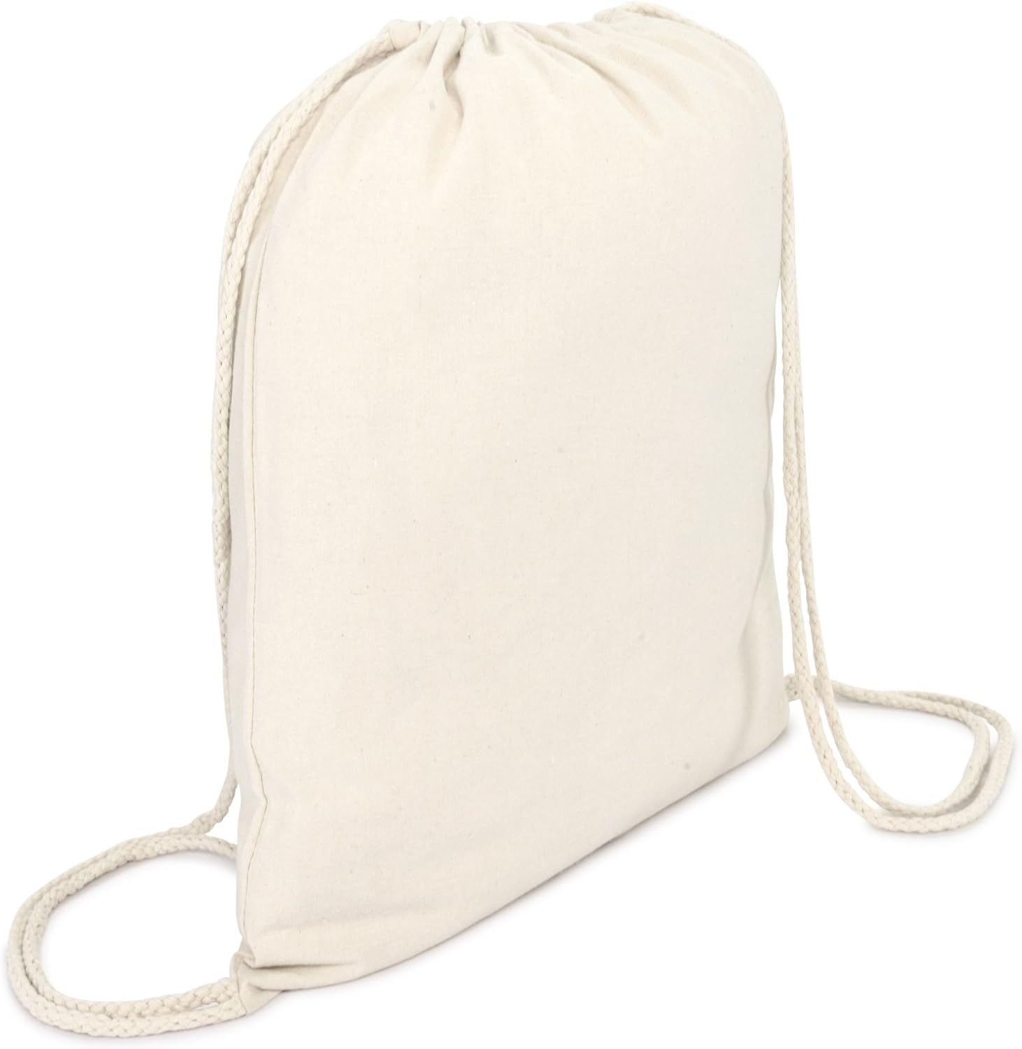 DALIX Cotton Drawstring Backpack Laundry Bags Bulk 50 Pack Mens Womens Natural