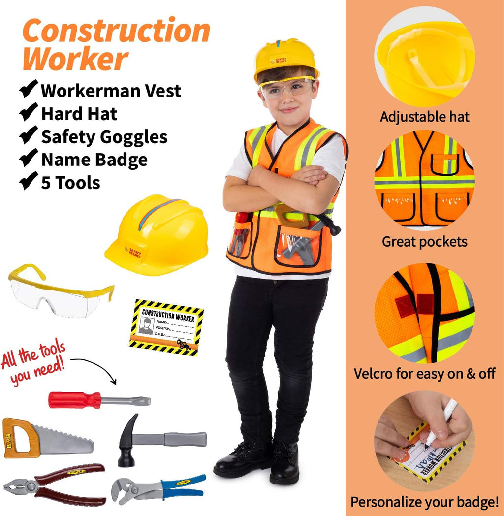 Born Toys 3-in-1 and 6-in-1 Kids' Dress Up & Pretend Play - Kids Costumes for Boys & Girls Ages 3-7 Washable Toddler Dress up Clothes w/Storage Box