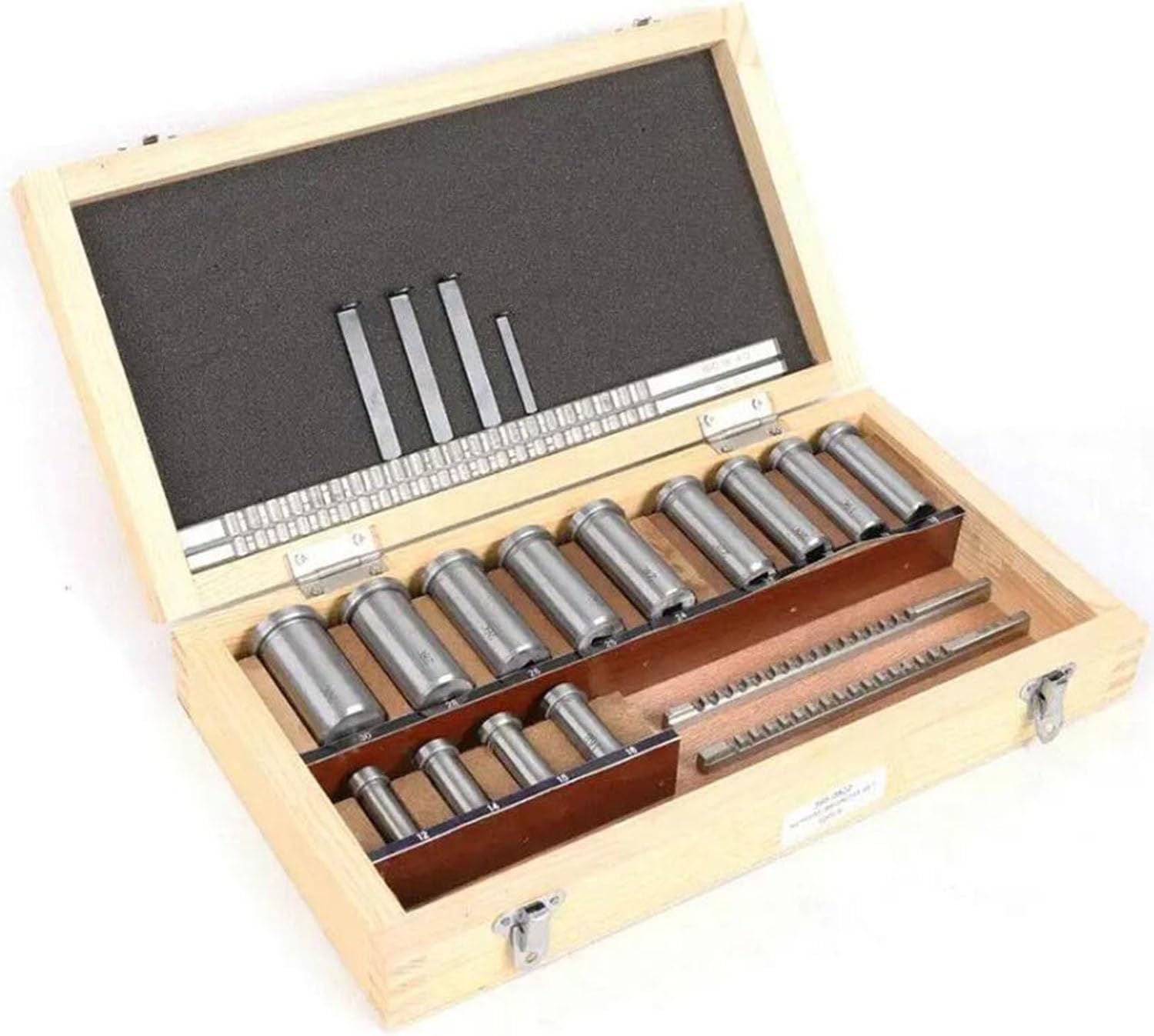 22 Pcs Keyway Broach Kit, HSS Industrial Tools for Lathe Metric Size 4 pcs Broach & 13 Collared Bushing & 5 Gaskets Cutting Tools for Lathe Keyway Size B-4mm,B-5mm,C-6mm,C-8mm