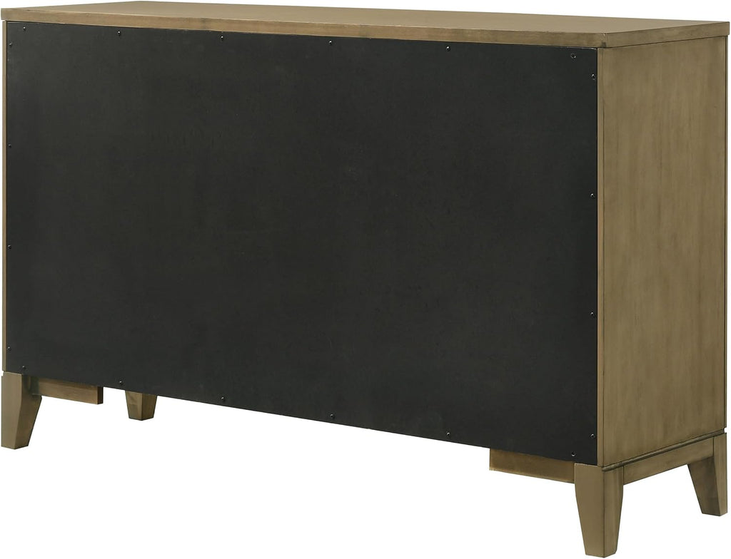 Coaster Home Furnishings - Granada - Solid Pine - 8-Drawer Dresser with Modern Classic Style, Curved Front, Antique Nickel Hardware, Felt-Lined Tops, Round Knobs - Bedroom - Natural Pine - 224923