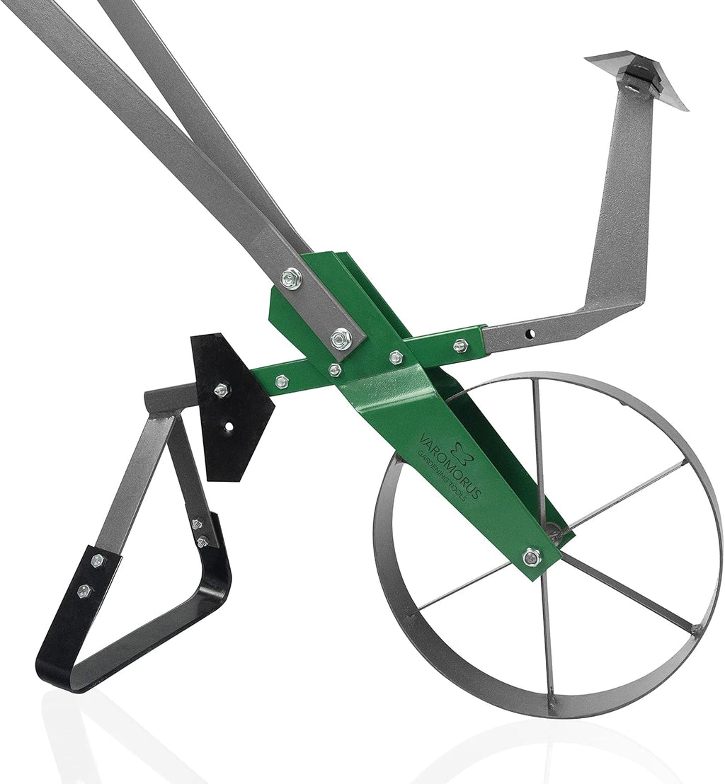 Varomorus High Wheel Cultivator, Self Cleaning Steel Single Wheel Hoe, Modular Plow Garden Tool for Gardening