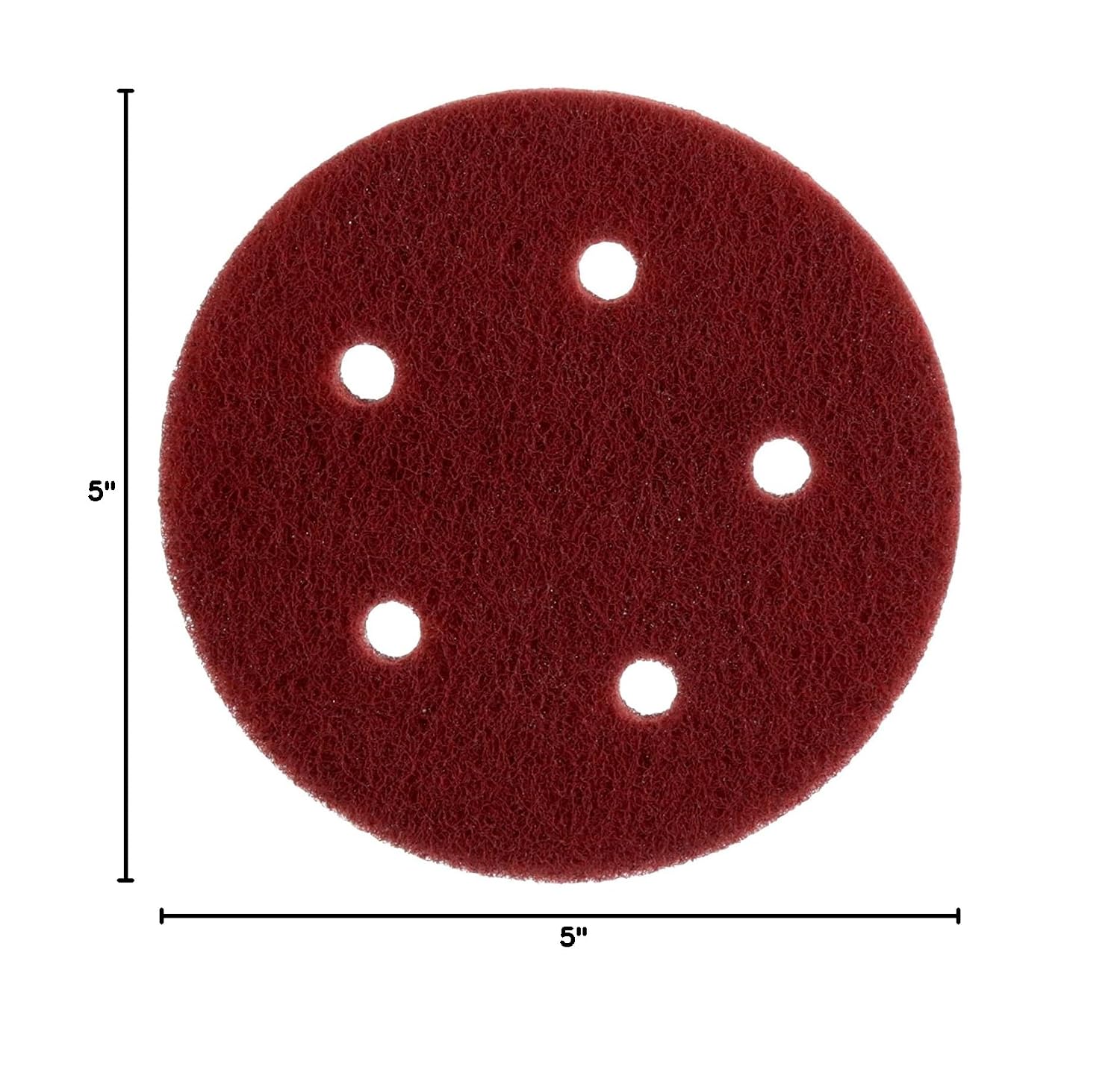 Cubitron Hookit 7447 PRO Disc, 5' x NH 5 HLS, A VFN, Aluminum Oxide, Maroon (Pack of 40)