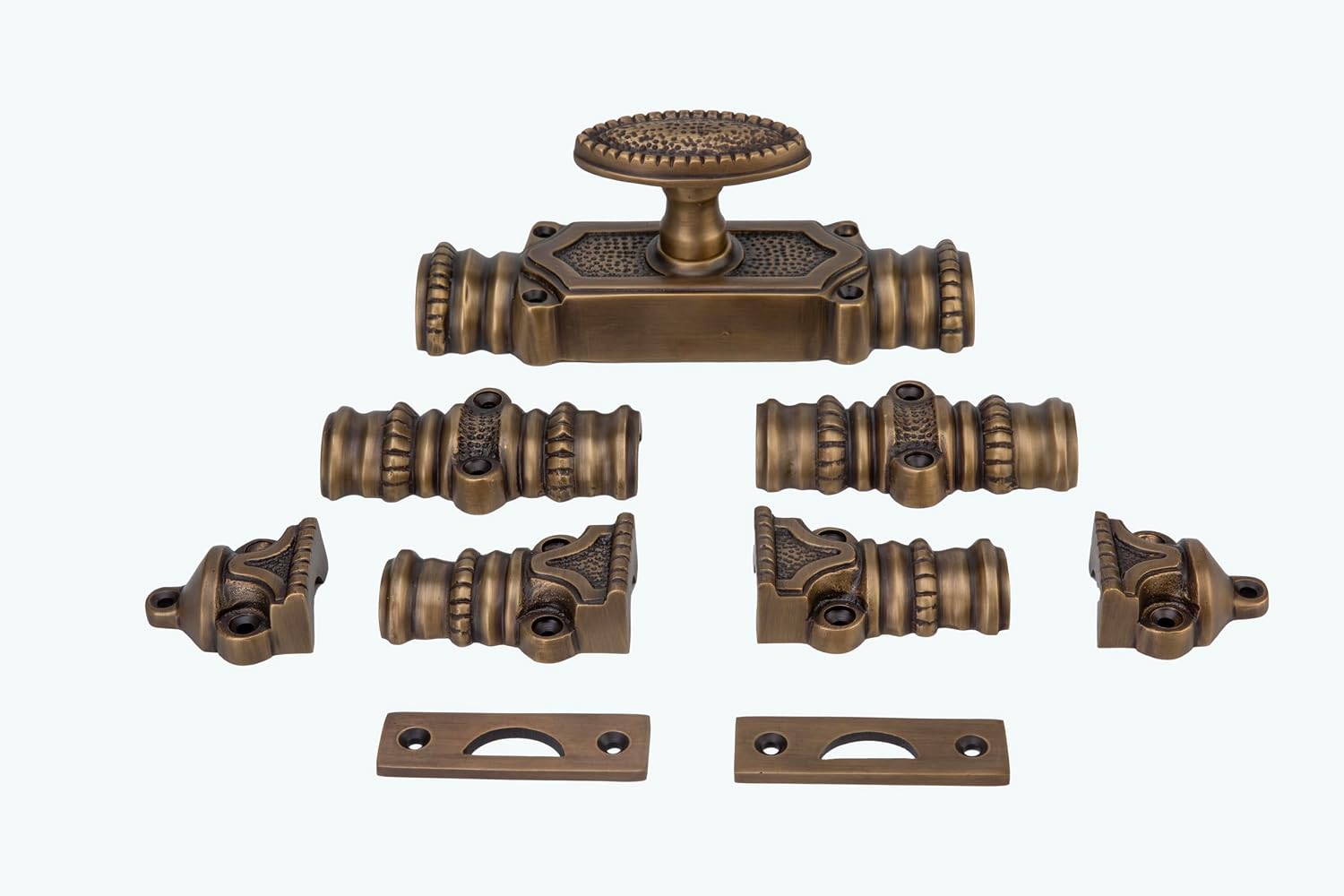 Antique Brass Door Cremone Bolt - 9 ft Durable Solid Brass Build, Rust Resistant, Easy Installation, Vintage Style for Tall Doors, Perfect for Any Decor