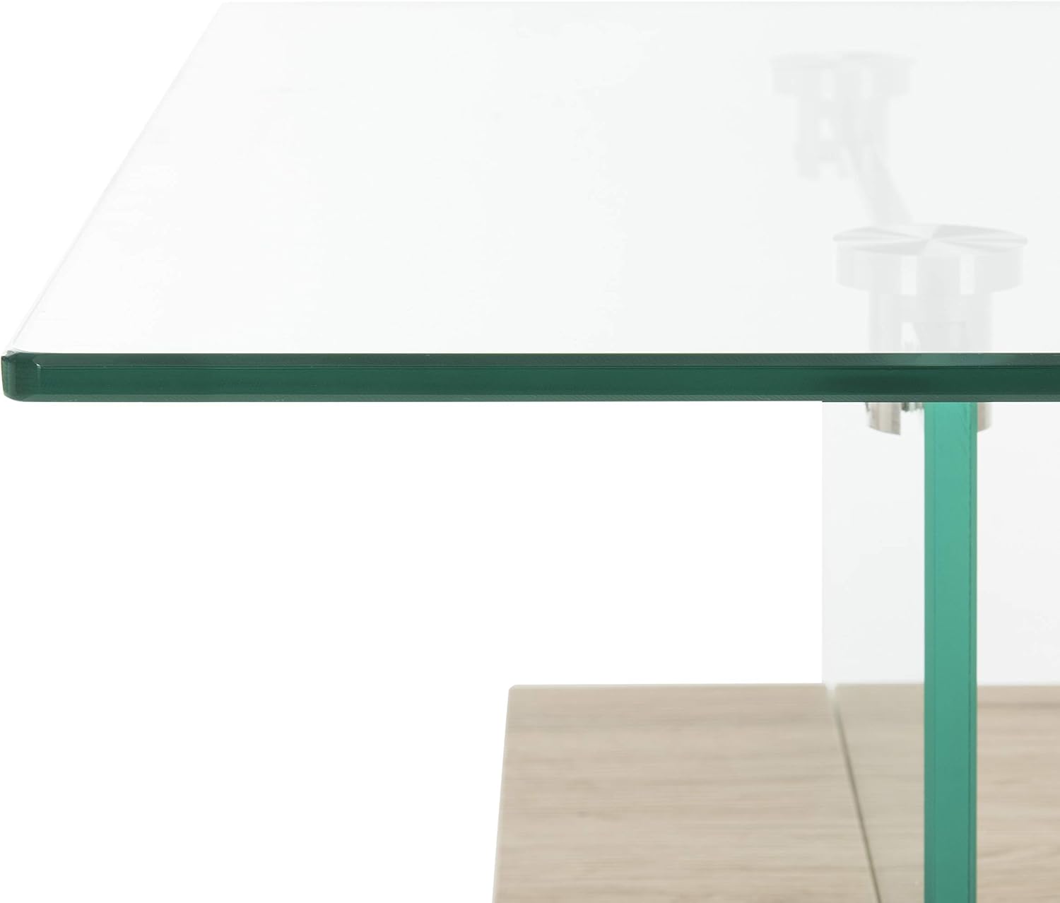 SAFAVIEH Home Collection – Kayley Rectangular Glass Coffee Table with Wood Shelf, Modern Open Frame Accent Table for Living Room (COF7004A)