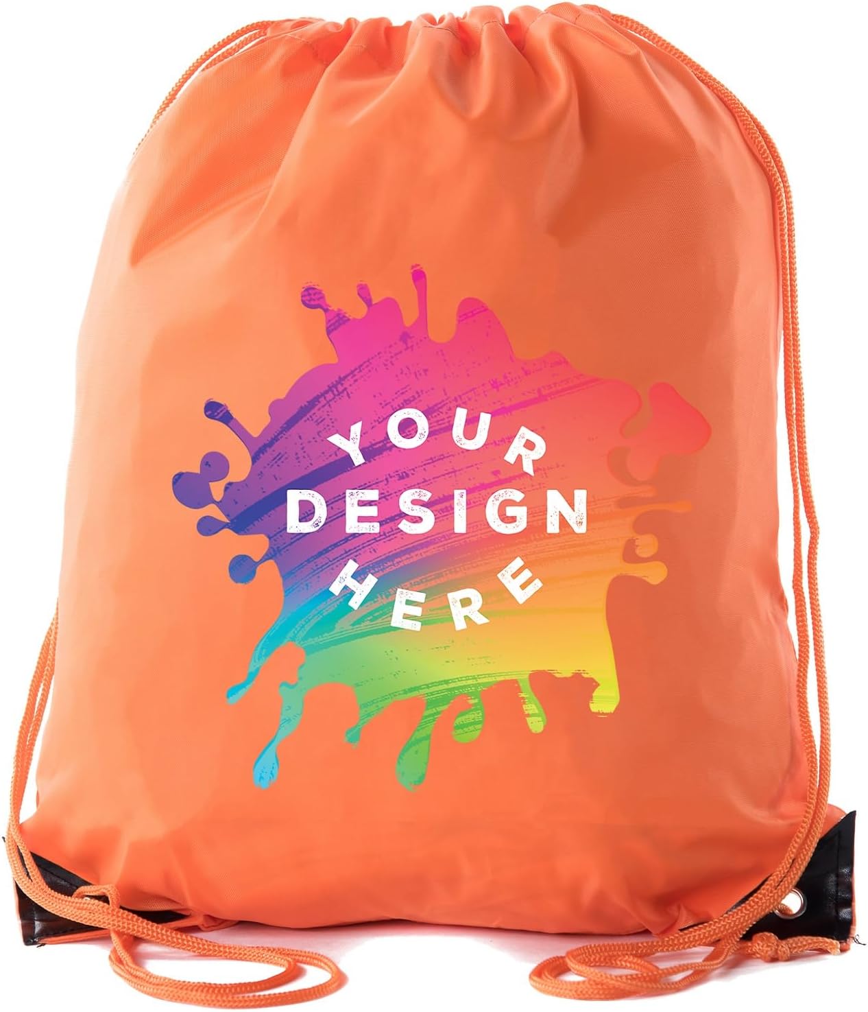 Mato & Hash Full Color Custom Bags With Your Logo | 50PK Promotional Drawstring Backpack - 50PK Orange DTFCA2500