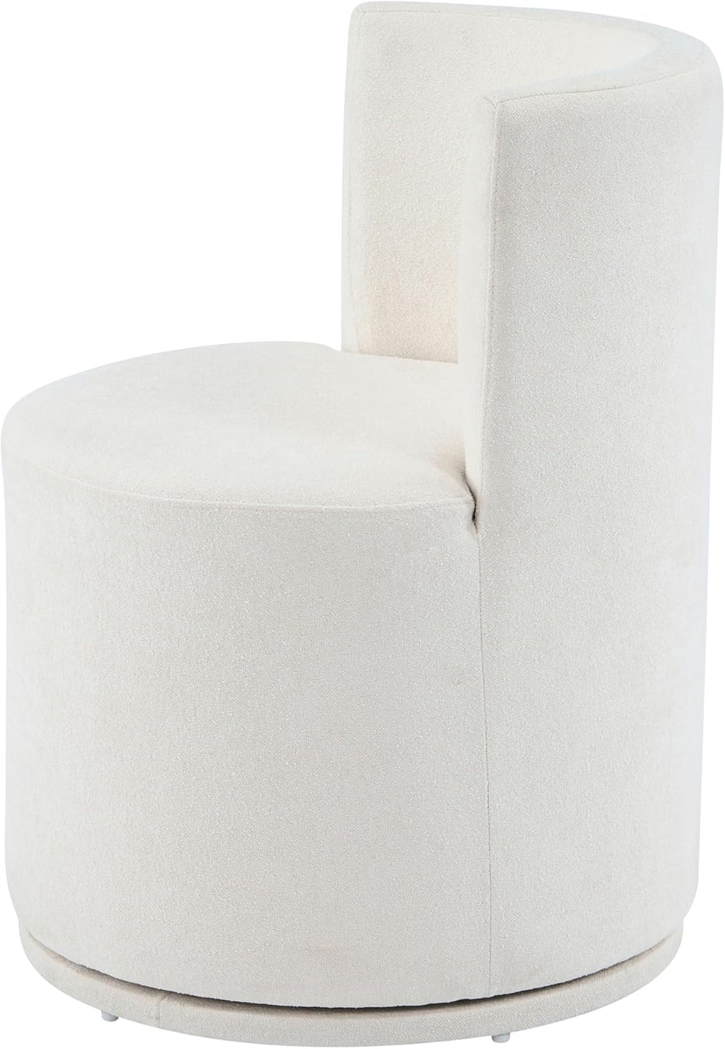 Christopher Knight Home Silla Modern Upholstered 360° Swivel Accent Chair, Wooden Living Room Slipper Chair with Rotation, Comfy Reading Chair for Bedroom, Light Beige