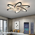 Small Space Ceiling Fan with Light, 23.6' Ceiling Fan with Lights Dimmable LED 6 Speeds Reversible Blades Timing with Remote Control, Ceiling Fans with Light Flush Mount (Black)