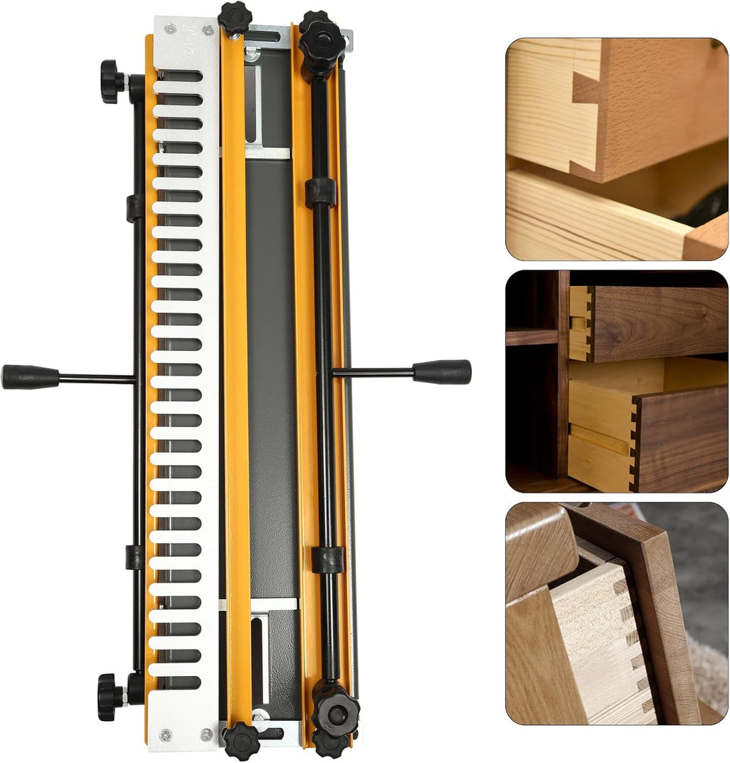 24 Inch Dovetail Jig Guide with Milling Cutter, 14° Blade Angle, CNC Dovetail Template Dovetail Clamps for Woodworking, Precise Alignment Dove Tail Jig for Furniture & Wood Cabinet Making
