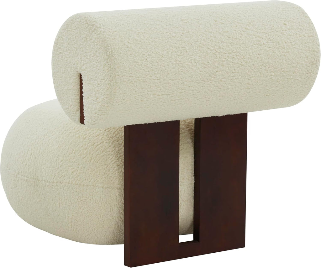 SAFAVIEH Couture Collection Kamaria Modern Ivory/Dark Brown Faux Shearling Accent Chair