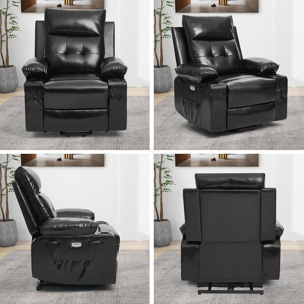 Polar Aurora Power Lift Chair for Elderly,Electric Recliner Chair with Vibrating Massage & Heating,Living Room Chair with Thickened armrest,USB Ports,2 Cup Holders