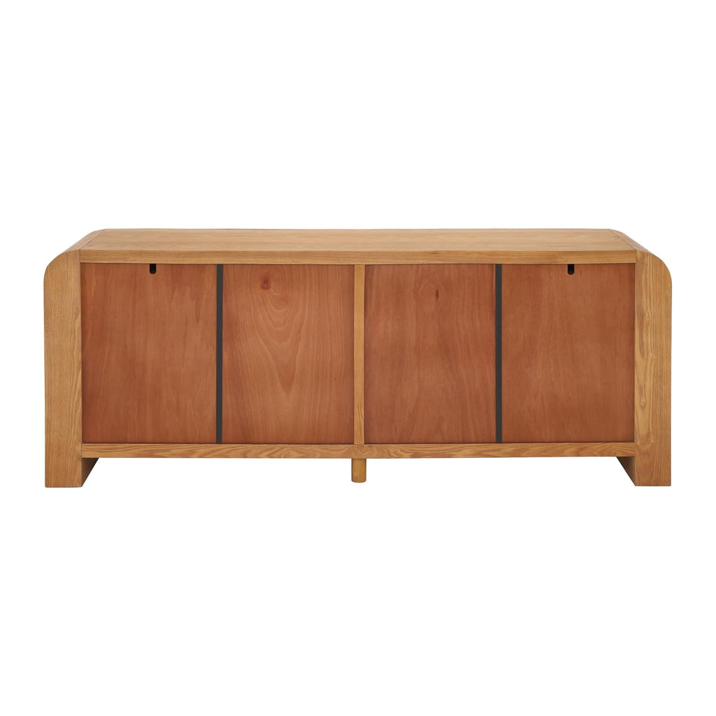 Christopher Knight Home Rulor Modern Sideboard Buffet Cabinet, Wooden Storage Cabinet Organizer, Living Room TV Stand Entertainment Center, Narrow Console Table, Natural