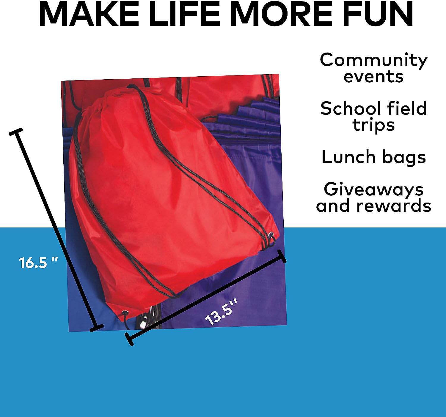 Fun Express 50 PC DRAWSTRING BAG ASSORTMENT - Apparel Accessories - 50 Pieces