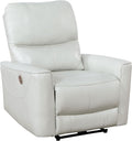 Coaster Home Furnishings - Greenfield - Faux Leather Upholstered Power Recliner Chair with Power Reclining, USB Port, and Channel Tufting - Living Room - Dove Grey - 610263P