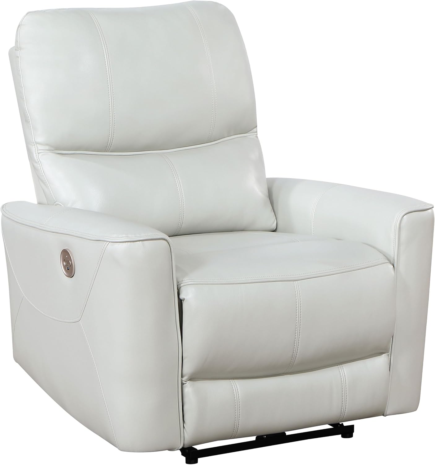 Coaster Home Furnishings - Greenfield - Faux Leather Upholstered Power Recliner Chair with Power Reclining, USB Port, and Channel Tufting - Living Room - Dove Grey - 610263P