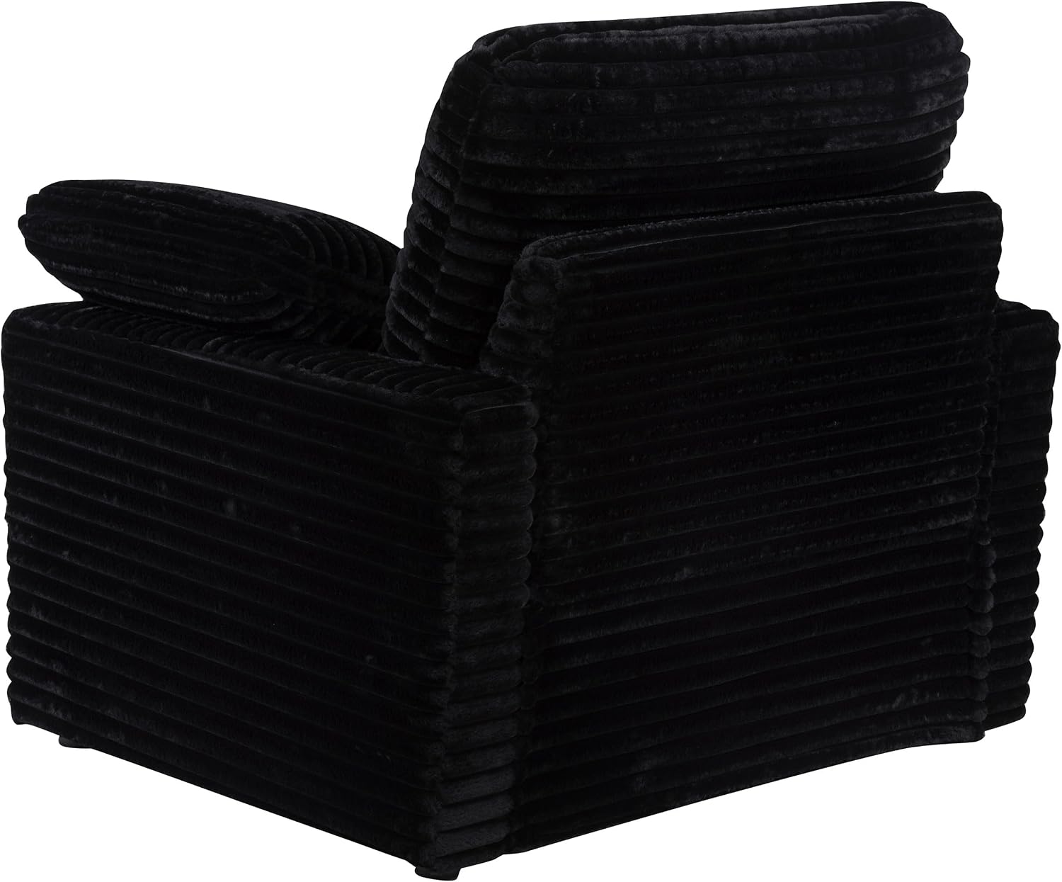 Coaster Home Furnishings - Collins - Wood and Fabric - Power Recliner with Horizontal Tufted Detail, Padded Arms, and Reversible Cushions - Living Room - Black - 610363P