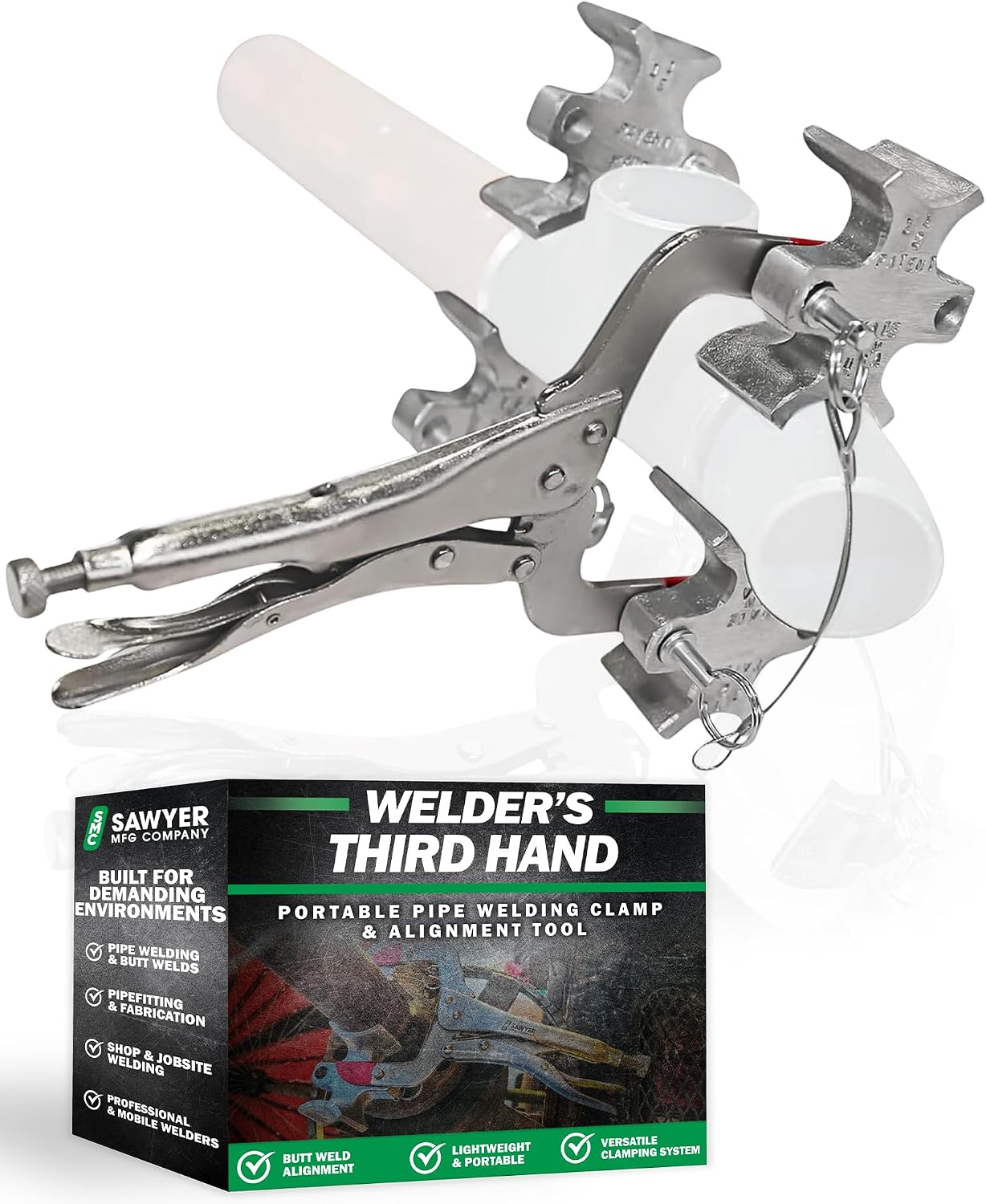 Welders 3rd Hand – Portable Pipe Welding Clamp & Alignment Tool for Butt Welds – Versatile Pipe Fitting Clamp, Welding Pliers, Vise Clamps, Pipefitter Tools – Lightweight Multifunction Tool by Sawyer
