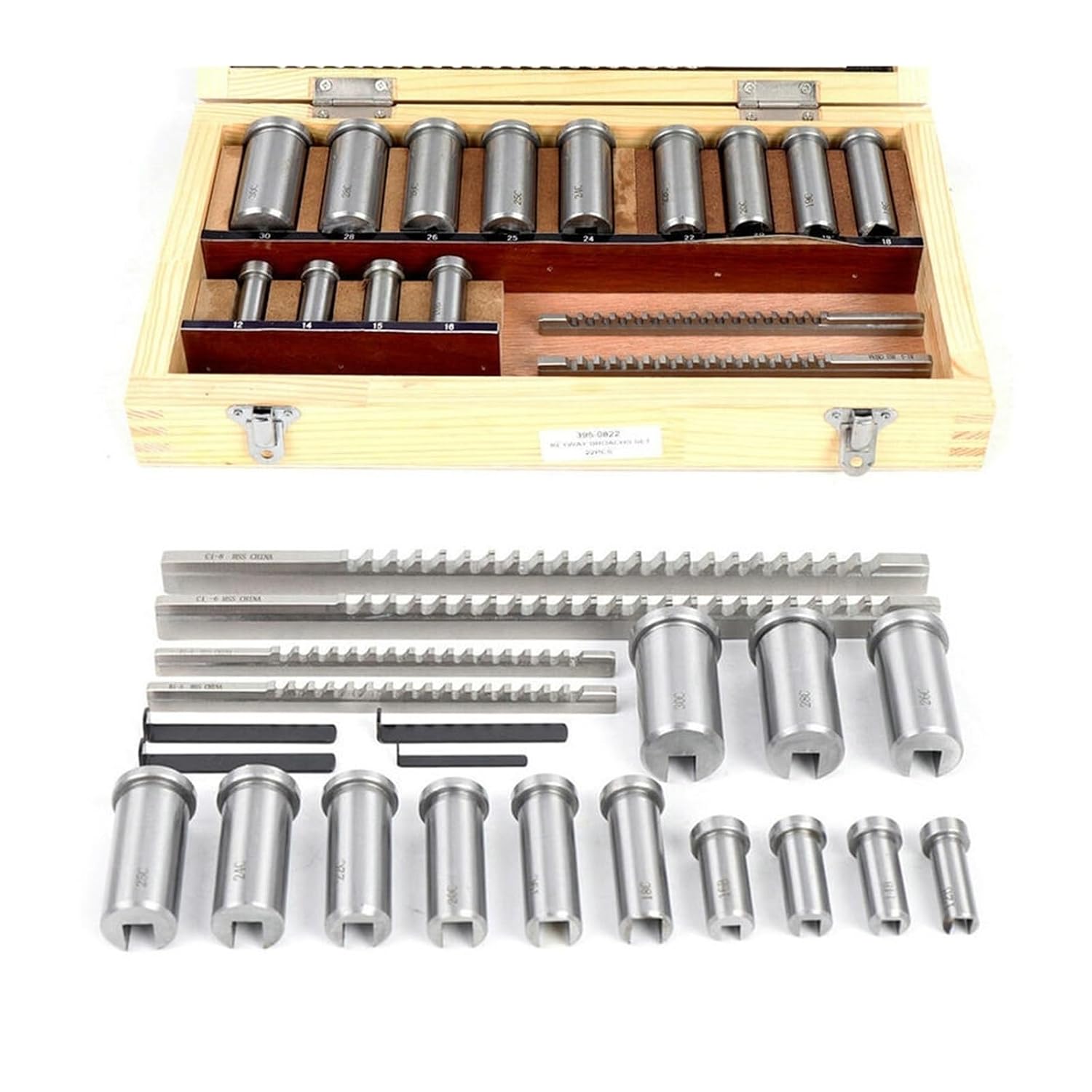 22pcs Keyway Broach Set HSS Metric Keyway Cutting Tool for CNC Machine Heat Resistance