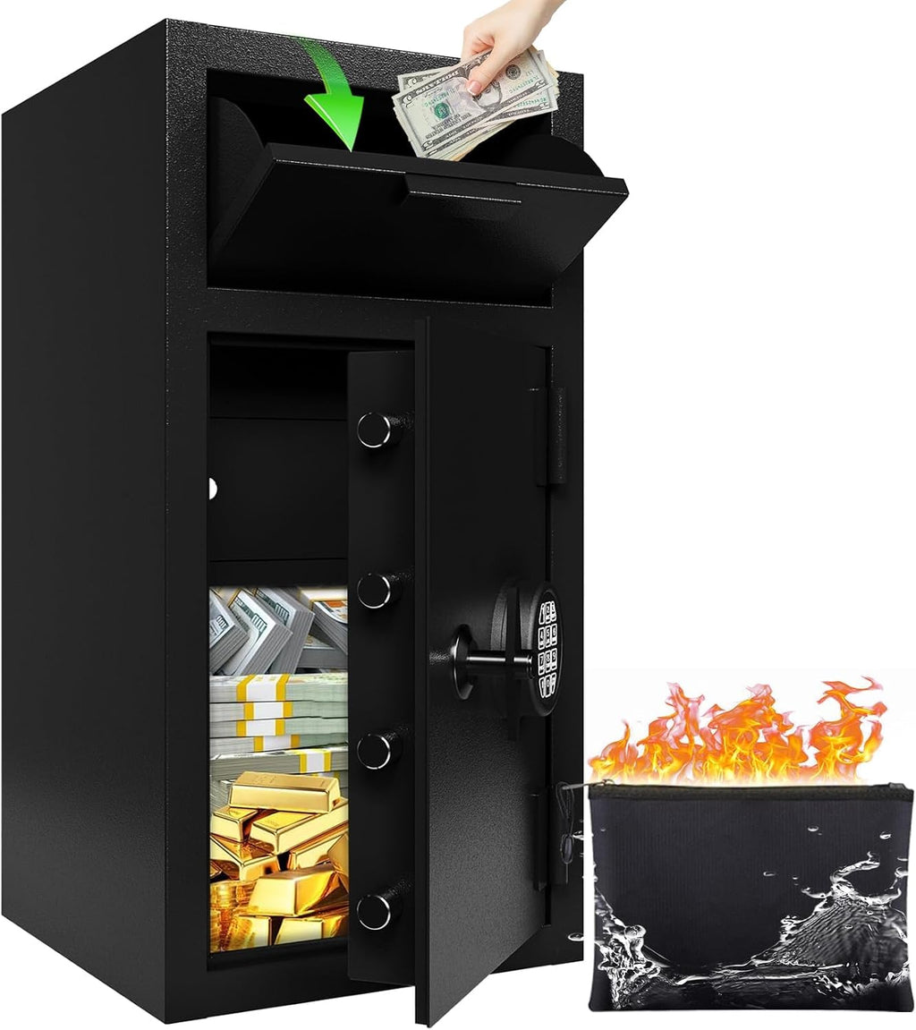 KAER 6.5 CuFt Drop Safe for Business, Cash Safe with Drop Slot, 72 lbs Heavy Duty Money Safe Box with Deposit Slot, Anti-Theft Safety Boxes for Home Floor Safe, Quick Access Digital Keypad Keys