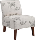 Linon Butterfly, Dark Espresso Linen Lily Chair, 21.5' W x 29.5' D x 31.5' H