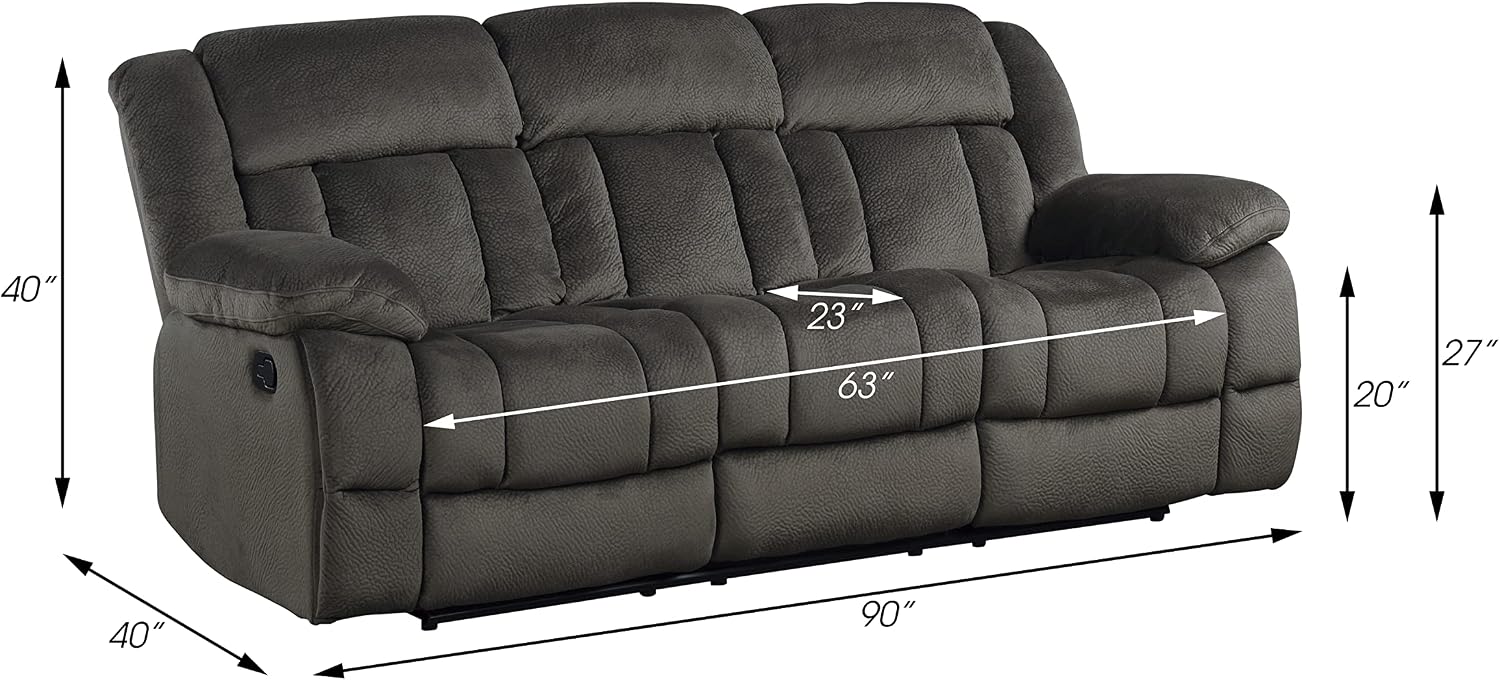 Lexicon Reclining Living Room Set, Manual Reclining Sofas, Couches for Living Room, Includes Reclining Sofa and Dual Glider Recliner Loveseat, 2-Piece Set, Chocolate
