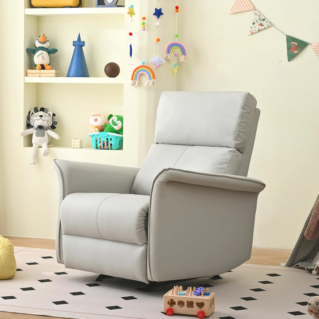 KEIKI Swivel Rocker Recliner Chair for Adults, Rocking Recliner Chair, Glider Rocking Chair, Reclining with Modern-Designed Armrests, Nursery Recliner for for Small Spaces/Living Room/Bedroom/Nursing