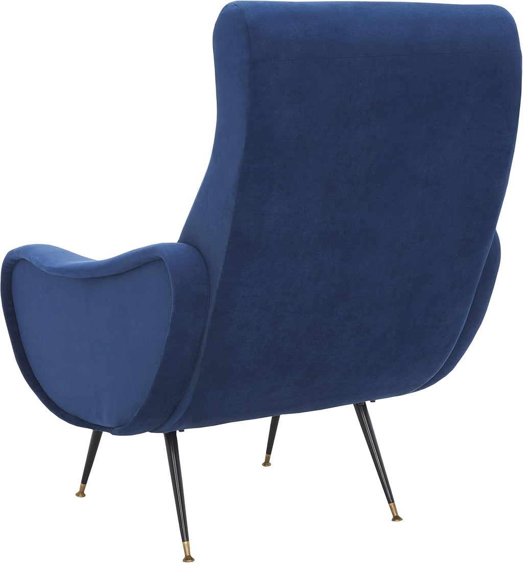 Safavieh Home Collection Elicia Retro Navy Velvet Accent Chair