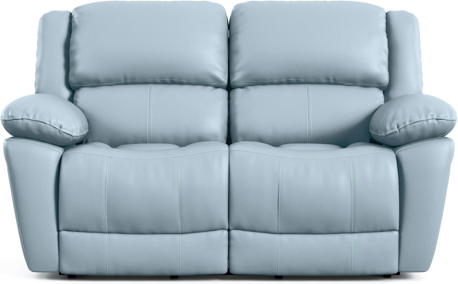 Furniture of America Sorin Modern Leather Recliner Loveseat with Pillow Armrests and High Density Foam, Reclining Sofa, Comfortable Couch for Living Room, Office, FSC Certified, Blue