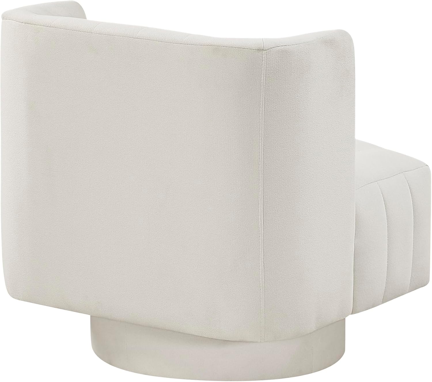 Lexicon Swivel Accent Chair, Textured Fabric Upholstered 360 Degree Swivel Barrel Chair with Channel Tufted, Comfort Seat, for Living Room, Bedroom, Office, Easy Assembly, Beige