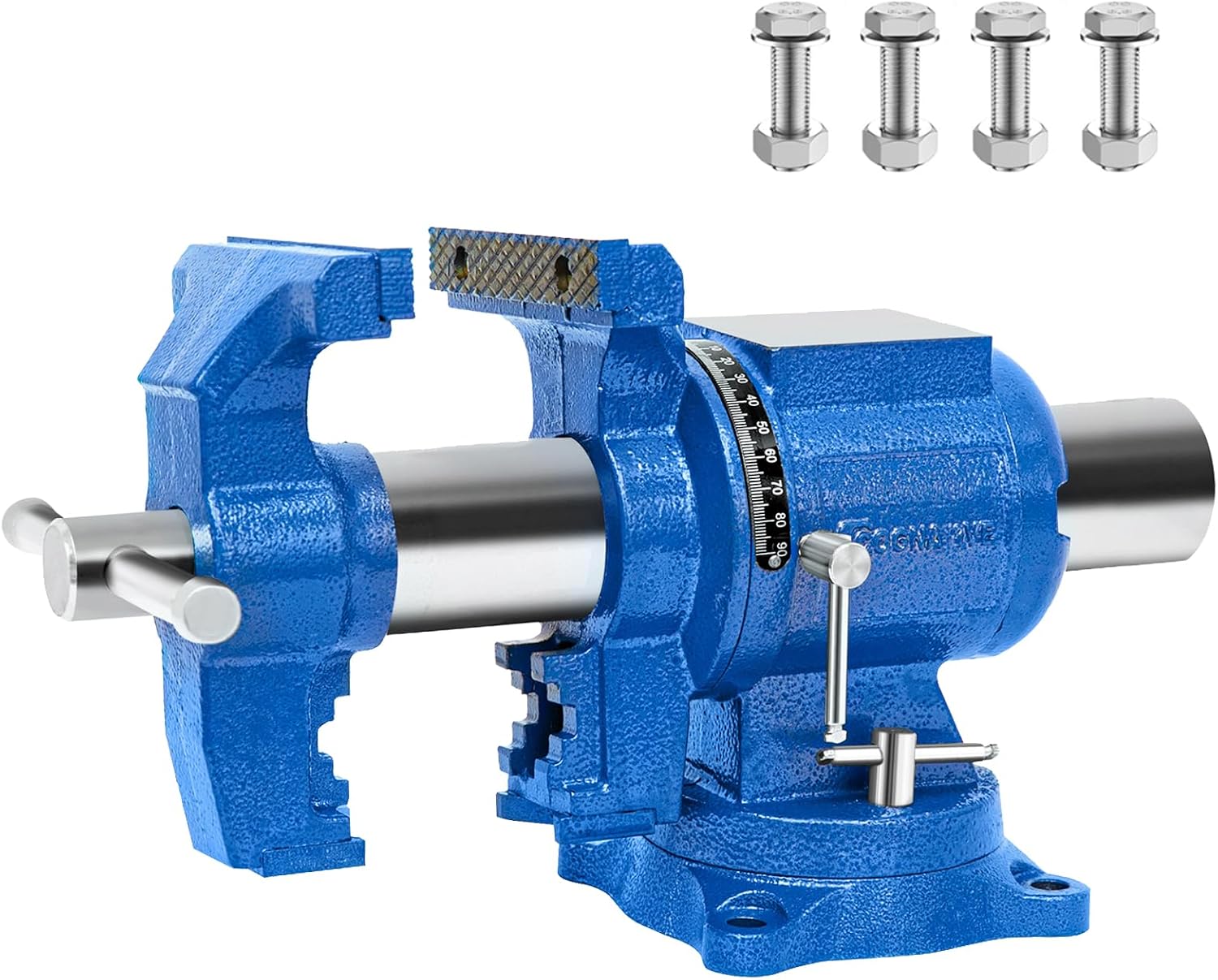 6-Inch Heavy Duty Bench Vise Ductile Iron Bench Vise 360° Multi-Purpose Bench Vice with Anvil, Clamp force 9900lbs, Blue Swivel Vise