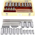 22 Pcs Keyway Broach Kit, HSS Industrial Tools for Lathe Metric Size 4 pcs Broach & 13 Collared Bushing & 5 Gaskets Cutting Tools for Lathe Keyway Size B-4mm,B-5mm,C-6mm,C-8mm