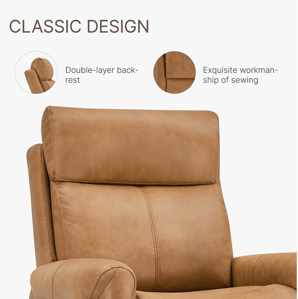 KISLOT Wall Hugger Recliner Chair for Adults, Faux Leather RV Recliner with USB Charging Ports Electric Power Reclining Sofa for Living Room Home Theater Seating Bedroom