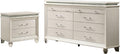 HOMES: Inside + Out Bevill Modern Wood 2-Piece Nightstand with 8-Drawer Dresser Set for Bedroom, Pearl White and White
