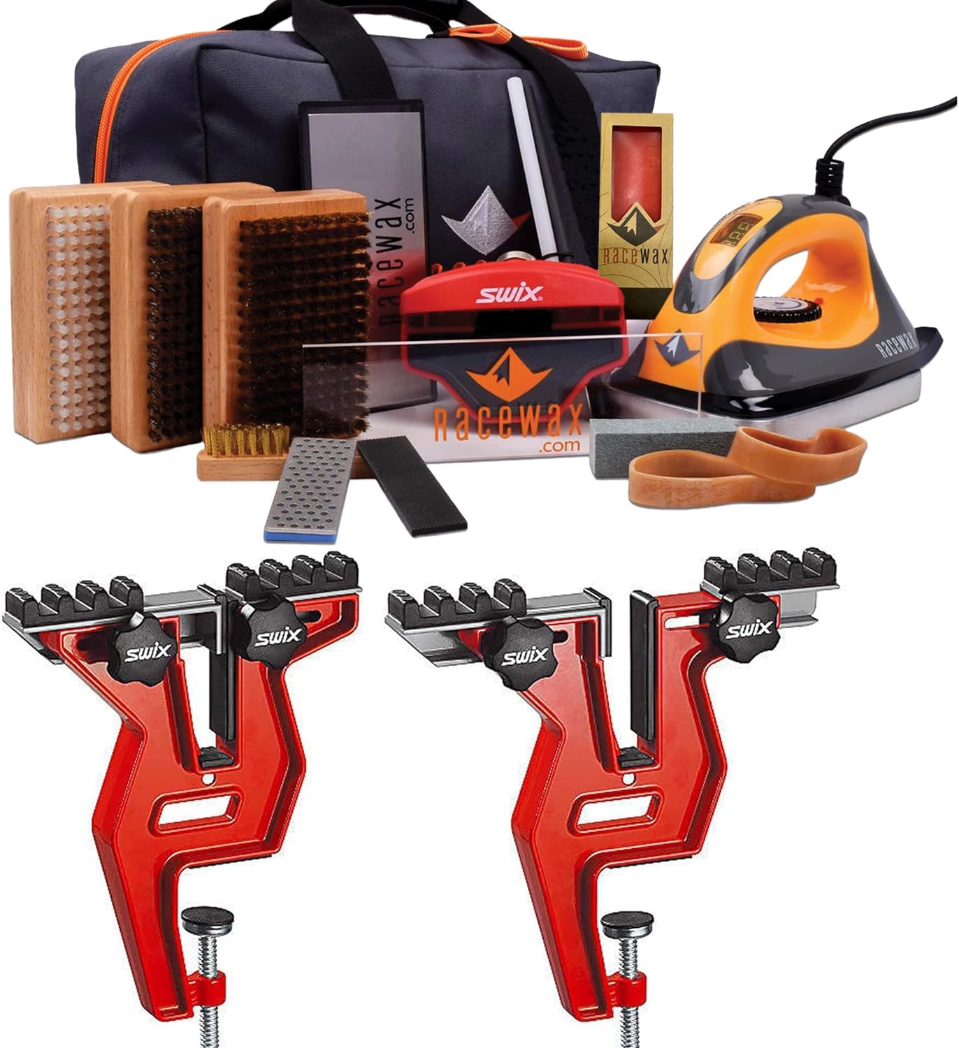 RaceWax Digital Elite Ski Snowboard Wax Tuning Kit with Snowboard Vise - (ZB-5846)