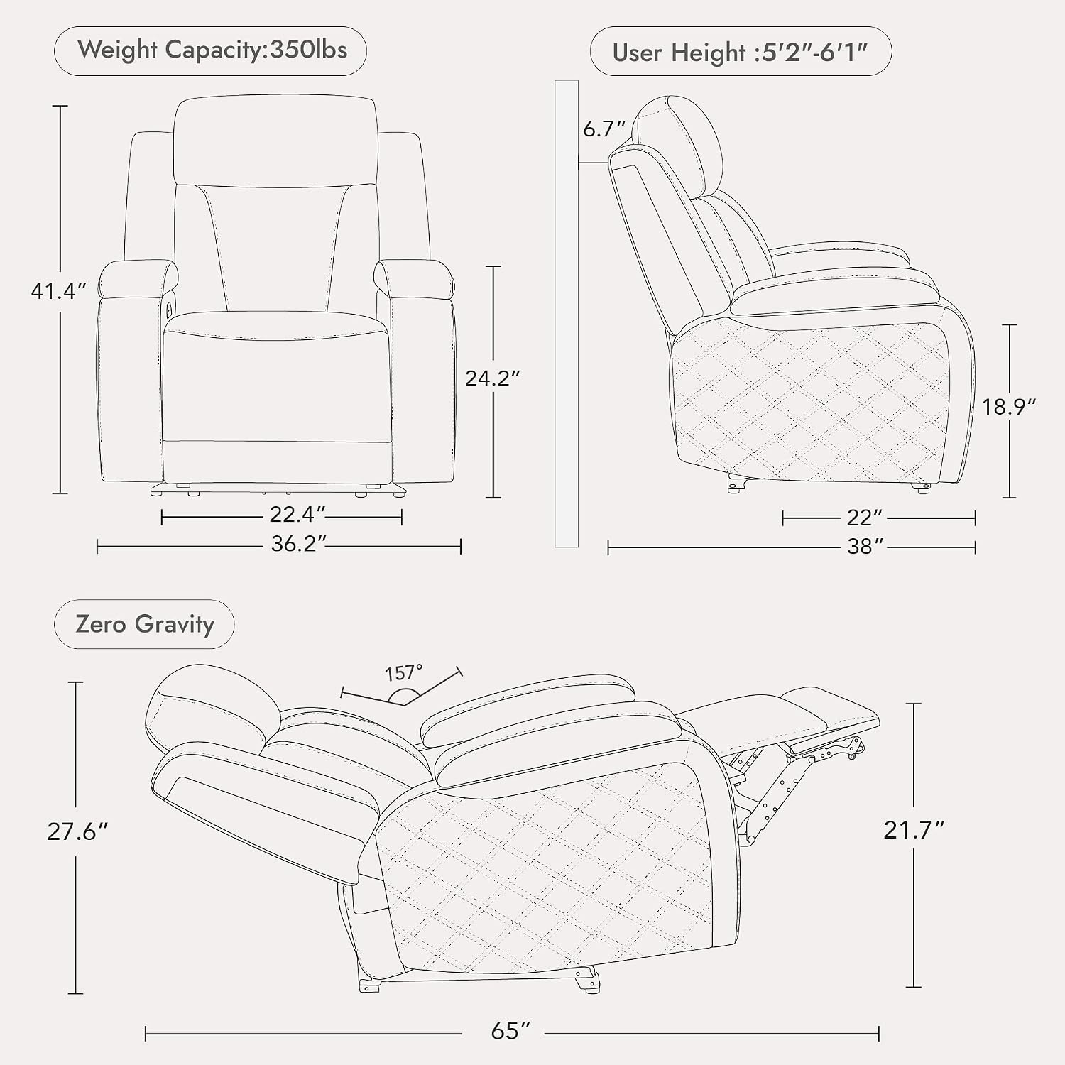 Watson & Whitely Genuine Leather Power Recliner Chairs for Adults, Zero Gravity Recliner with Power Headrest & Hidden Storage, RV Electric Reclining Sofa Chair for Living Room, Home Office, Navy